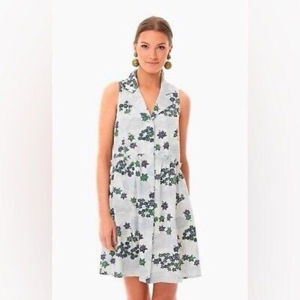 Tuckernuck Sleeveless Royal Shirt Dress Provence Breeze Floral Size Small